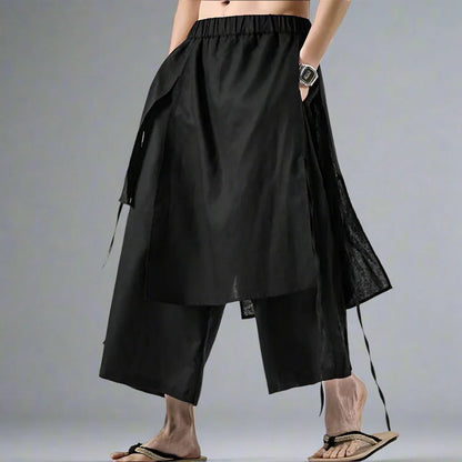 Stylish Layered Wide-Leg Pants -  Harajuku style pants - Layered Wide-Leg Pants with Comfortable Fit