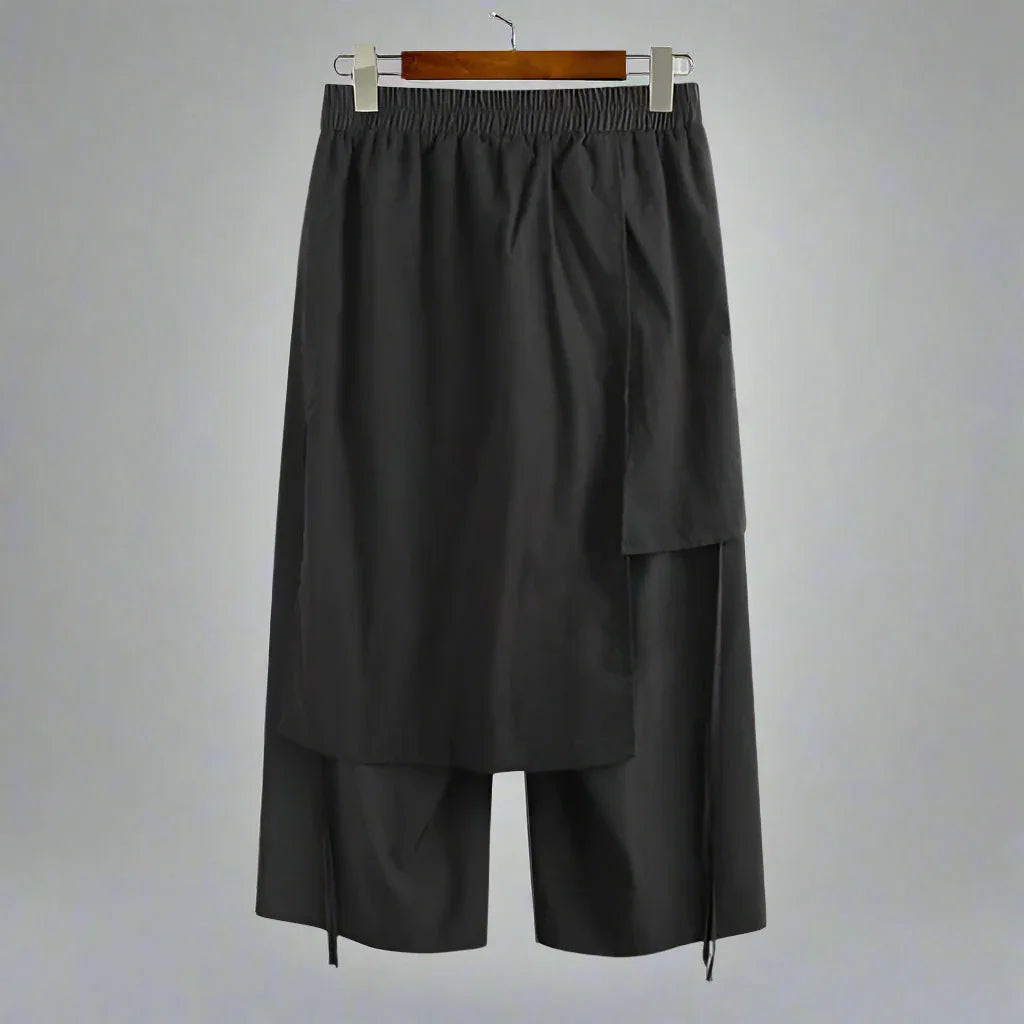 Stylish Layered Wide-Leg Pants -  wide-leg pants - Layered Wide-Leg Pants with Comfortable Fit