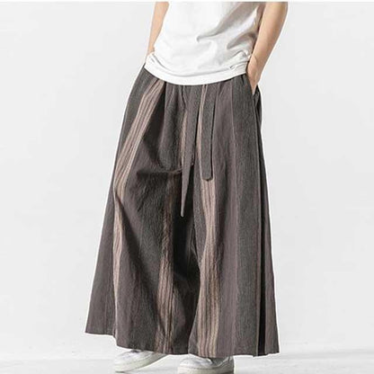 Stylish Linen Wide-Leg Trousers -  casual pants for martial arts - Stylish Linen Wide-Leg Trousers for Comfort