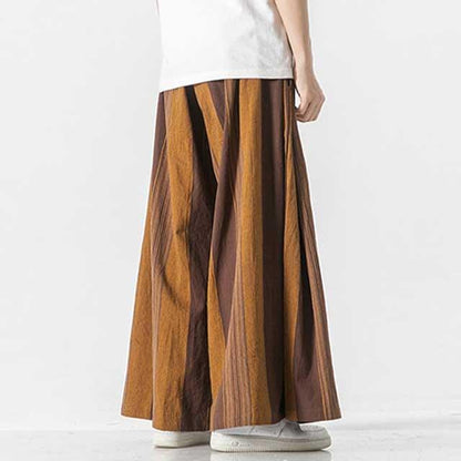 Stylish Linen Wide-Leg Trousers -  wide-leg pants - Stylish Linen Wide-Leg Trousers for Comfort
