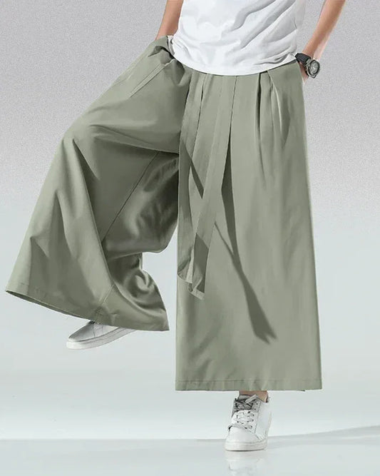 Stylish Men's Japanese Wide-Leg Pants - wide-leg pants - Stylish Japanese Wide-Leg Pants for Men