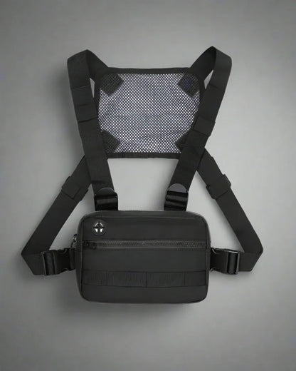 Stylish Mesh Zipper Chest Bag - adjustable strap fanny pack - Adjustable Mesh Zipper Chest Bag in Black