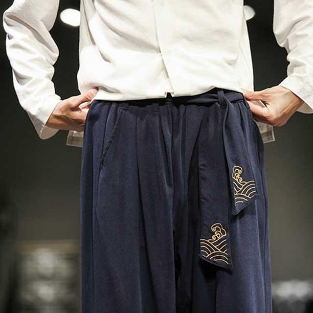 Stylish Oriental Jogger Pants - comfortable joggers - Stylish Wide Leg Japanese Jogger Pants