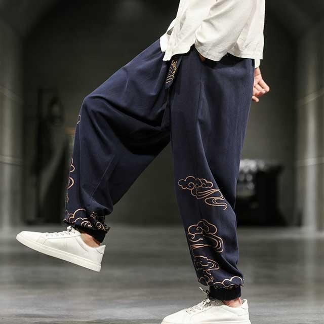 Stylish Oriental Jogger Pants -  versatile jogger pants - Stylish Wide Leg Japanese Jogger Pants