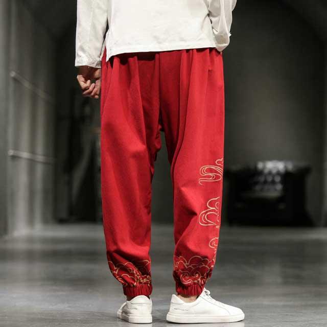 Stylish Oriental Jogger Pants -  women's fashion pants - Stylish Wide Leg Japanese Jogger Pants