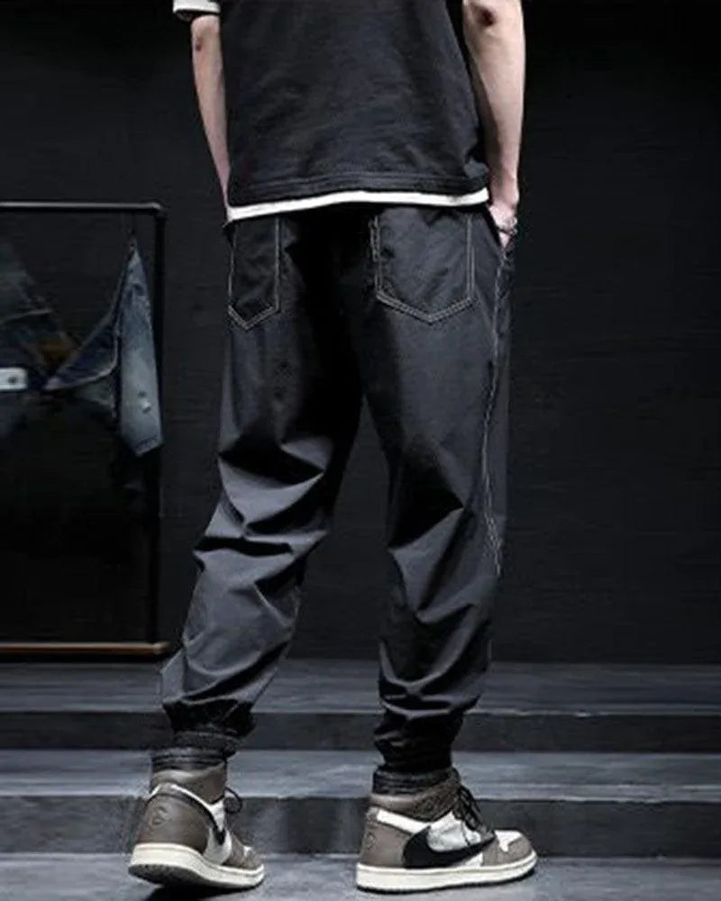 Stylish Patchwork Ice Silk Pants - ice silk pants - Lightweight Ice Silk Patchwork Pants for Summer