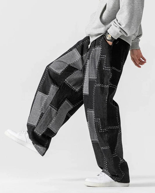 Stylish Plaid Hakama Pants - Japanese style pants - Stylish Plaid Hakama Pants for Versatile Wear