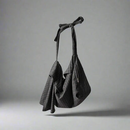 Stylish Plaid Wool Hobo Bag - adjustable strap bag - Stylish Plaid Wool Hobo Bag for Everyday Use