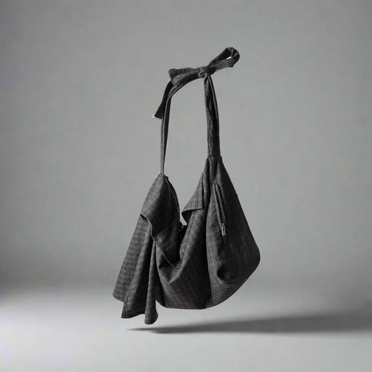 Stylish Plaid Wool Hobo Bag - adjustable strap bag - Stylish Plaid Wool Hobo Bag for Everyday Use