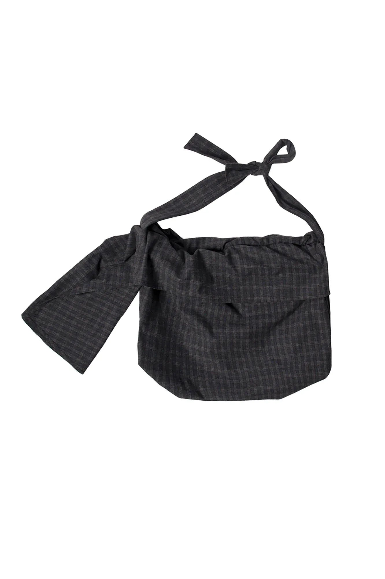 Stylish Plaid Wool Hobo Bag -  dark plaid bag - Stylish Plaid Wool Hobo Bag for Everyday Use