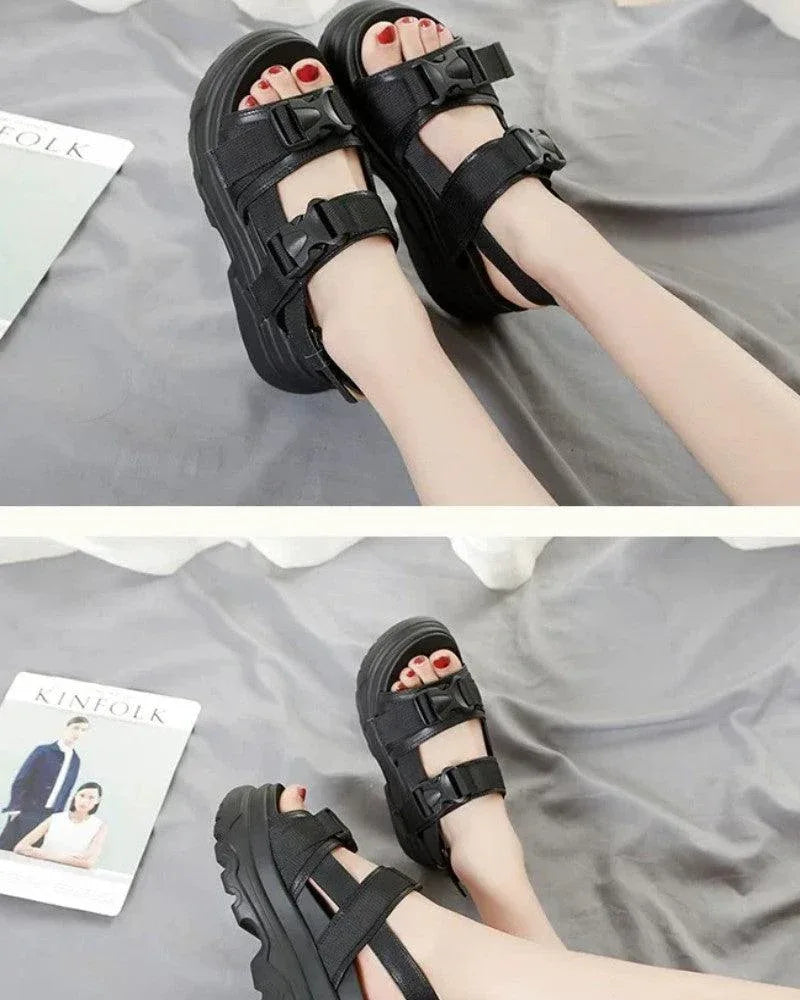 Stylish Platform Tech Sandals -  EVA cushioned sandals - Comfortable Platform Tech Sandals for Everyday Wear