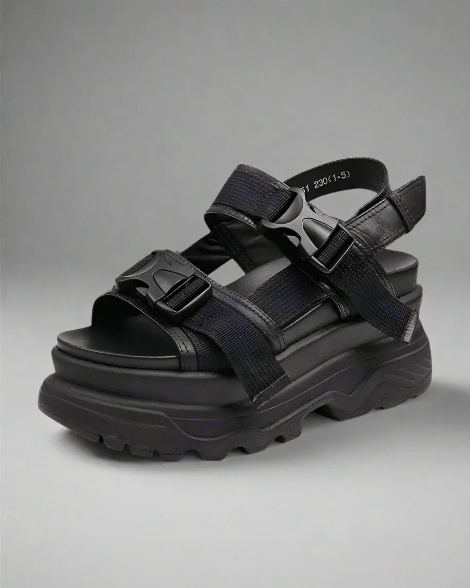 Stylish Platform Tech Sandals - comfortable techwear sandals - Comfortable Platform Tech Sandals for Everyday Wear