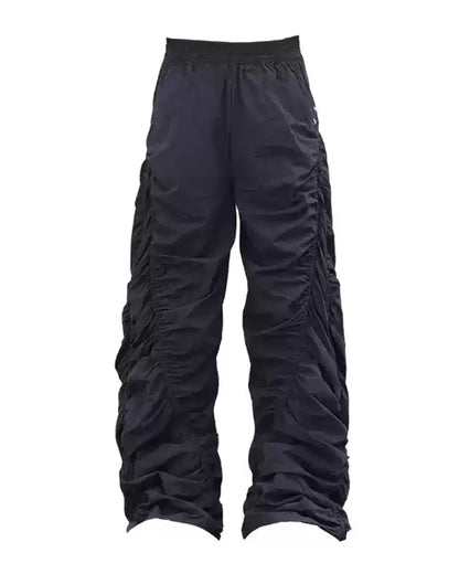Stylish Pleated Spiral Trousers -  black trousers - Pleated Spiral Trousers for Casual Style