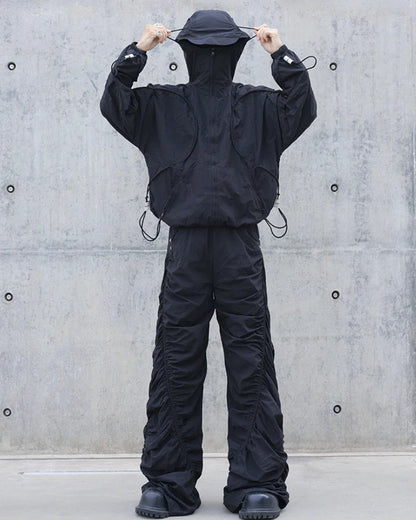 Stylish Pleated Spiral Trousers -  futuristic pants - Pleated Spiral Trousers for Casual Style