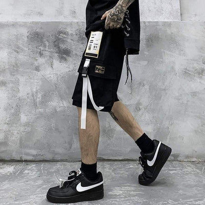 Stylish Ribbon Accent Cargo Shorts -  stylish shorts - Stylish Cargo Shorts with Ribbon Detail
