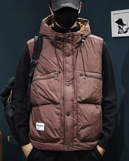 Stylish Stand Collar Winter Vest -  durable winter vest - Chic Stand Collar Winter Vest for Comfort