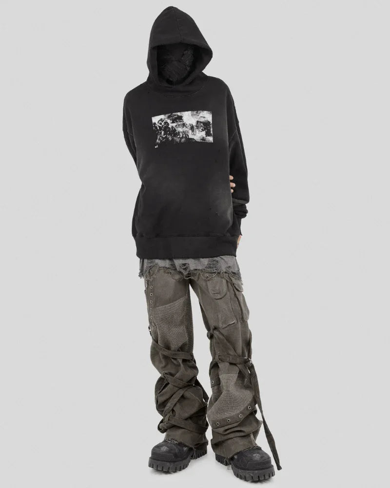Stylish Strapped Patchwork Cargo Pants -  techwear pants - Stylish Strapped Patchwork Cargo Pants for Comfort