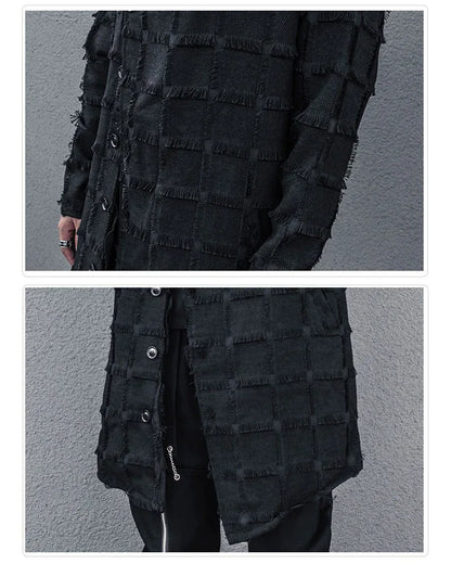 Stylish Striped Fringe Coat - fringe coat - Striped Fringe Coat with Tailored Fit and Style