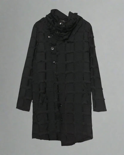 Stylish Striped Fringe Coat -  tailored fit coat - Striped Fringe Coat with Tailored Fit and Style