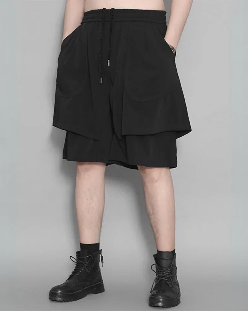 Stylish Summer Tech Shorts -  double-layer shorts - Summer Tech Shorts with Double-Layer Design