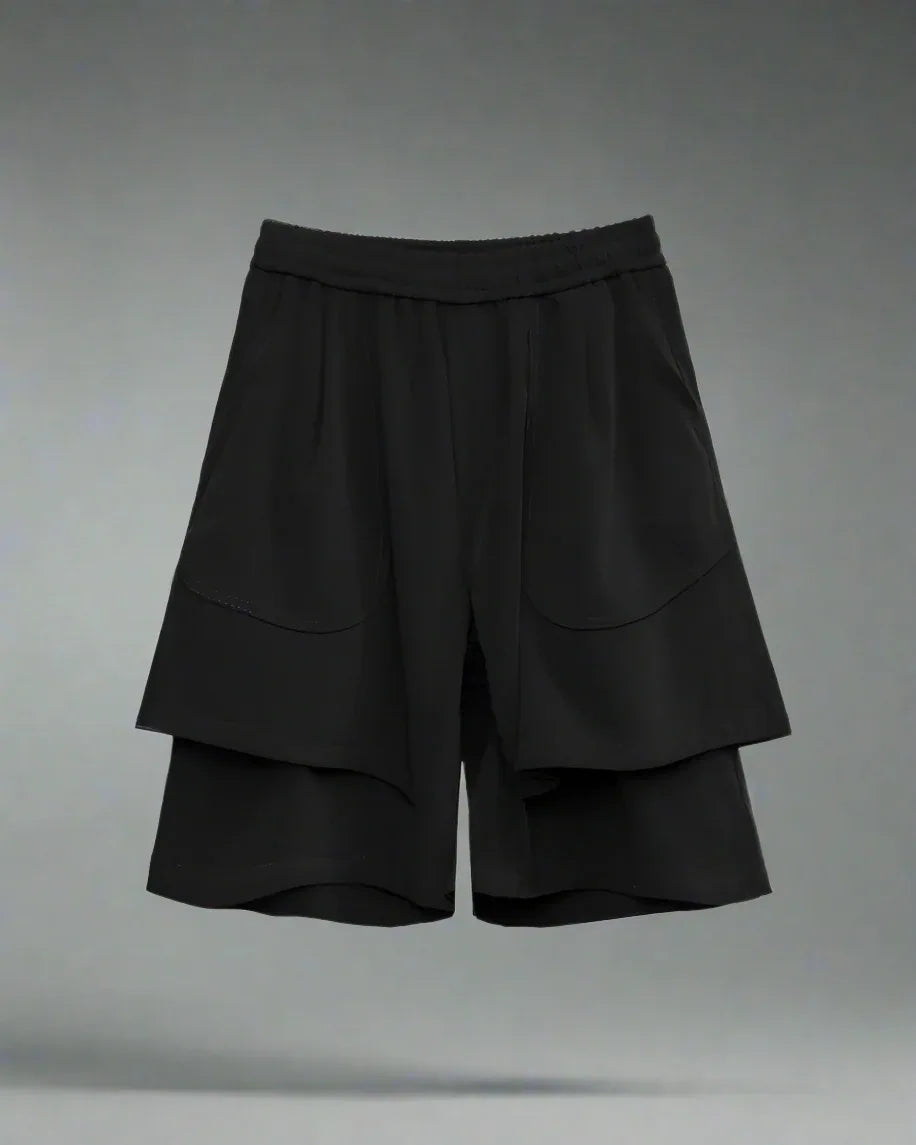 Stylish Summer Tech Shorts - men's summer techwear - Summer Tech Shorts with Double-Layer Design