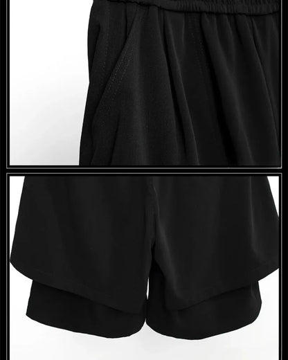 Stylish Summer Tech Shorts - men's summer techwear - Summer Tech Shorts with Double-Layer Design