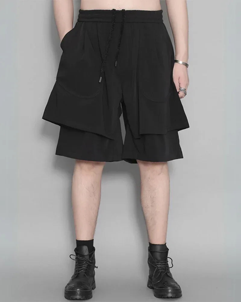 Stylish Summer Tech Shorts - techwear shorts - Summer Tech Shorts with Double-Layer Design