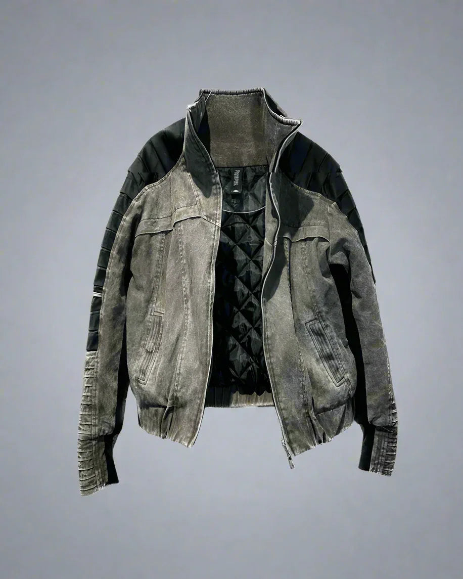 Stylish Trimmed Contrast Jacket - breathable fabric - Comfortable Cotton Jacket in Coffee Color