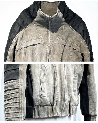 Stylish Trimmed Contrast Jacket -  coffee color - Comfortable Cotton Jacket in Coffee Color