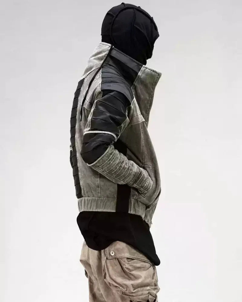 Stylish Trimmed Contrast Jacket -  coffee color - Comfortable Cotton Jacket in Coffee Color