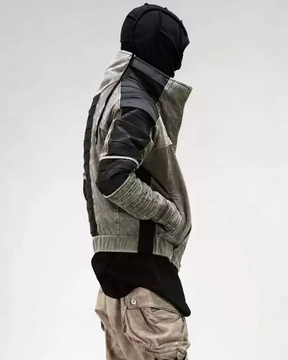 Stylish Trimmed Contrast Jacket -  coffee color - Comfortable Cotton Jacket in Coffee Color