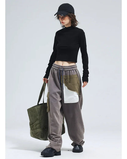 Stylish Unisex Wide-Leg Trousers -  gray trousers - Futuristic Gray Wide-Leg Trousers for Everyone