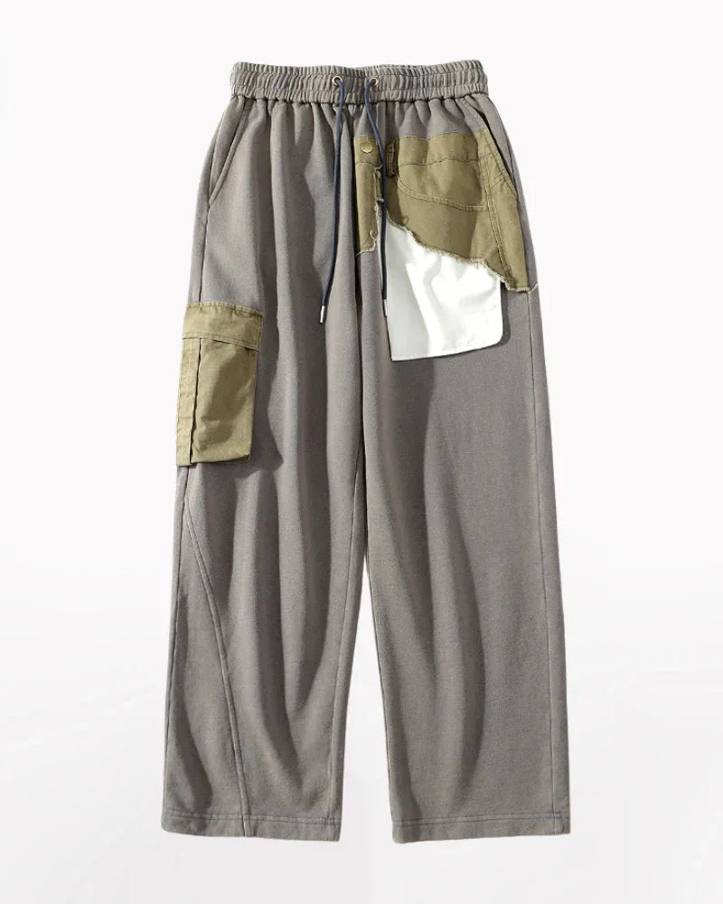 Stylish Unisex Wide-Leg Trousers -  techwear clothing - Futuristic Gray Wide-Leg Trousers for Everyone
