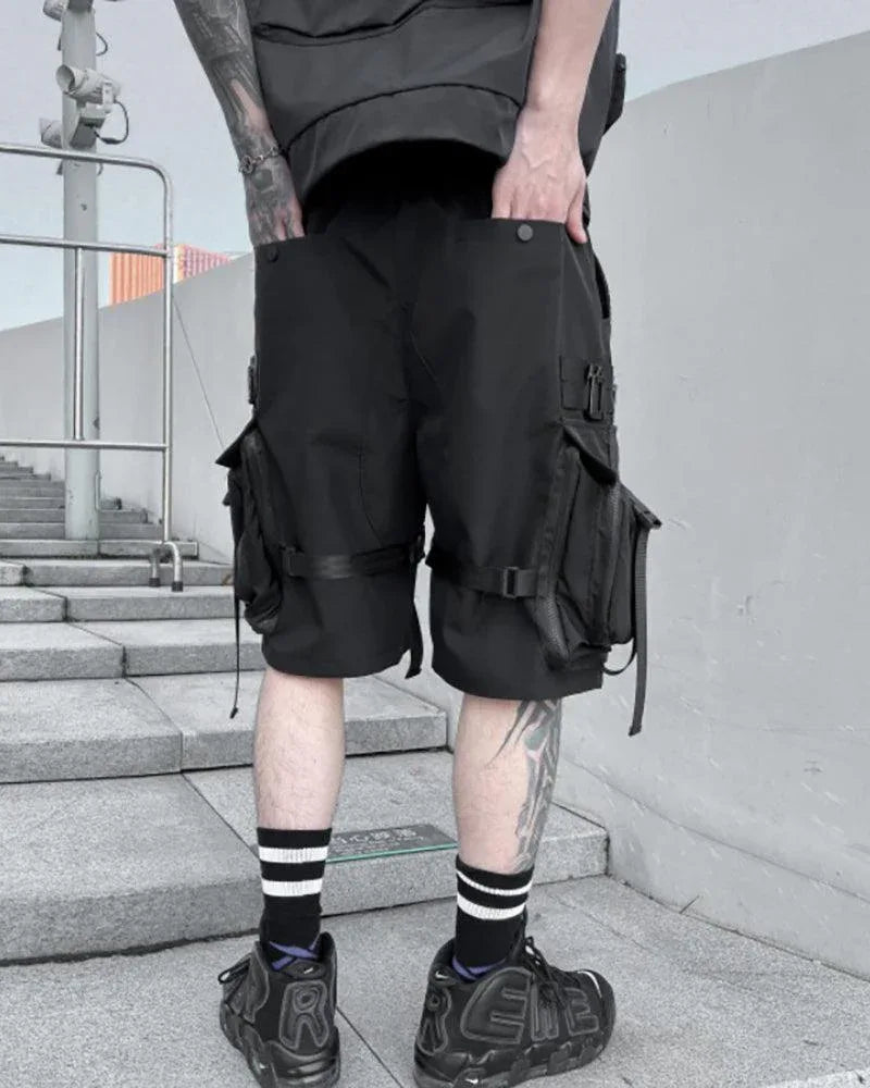 Stylish Utility Cargo Shorts - functional summer shorts - Versatile Techwear Cargo Shorts for Summer