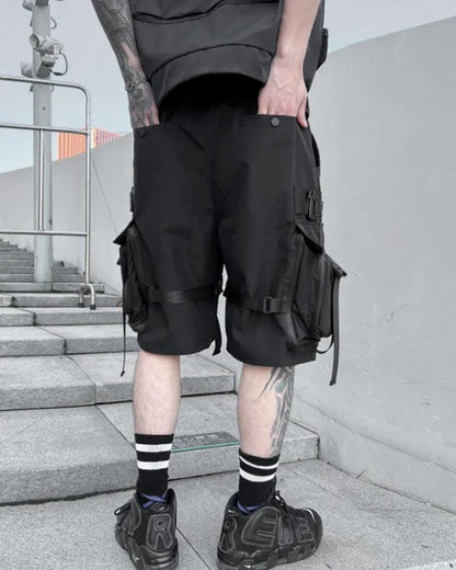 Stylish Utility Cargo Shorts - functional summer shorts - Versatile Techwear Cargo Shorts for Summer