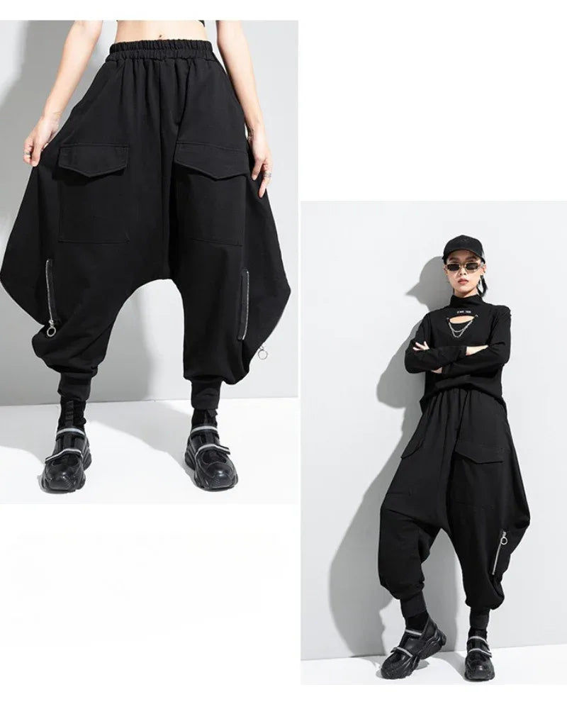 Stylish Wide-Leg Hakama Pants -  wide-leg pants - Stylish Wide-Leg Hakama Pants for Comfort