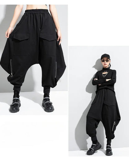 Stylish Wide-Leg Hakama Pants -  wide-leg pants - Stylish Wide-Leg Hakama Pants for Comfort