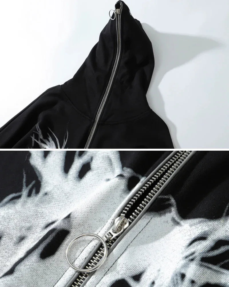 Stylish Zip-Up Hoodie Essentials -  techwear - Stylish Zip-Up Hoodie for Comfort and Fit