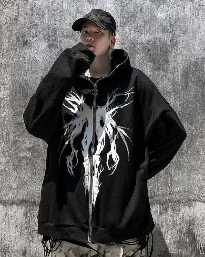 Stylish Zip-Up Hoodie Essentials - urban techwear jacket - Stylish Zip-Up Hoodie for Comfort and Fit