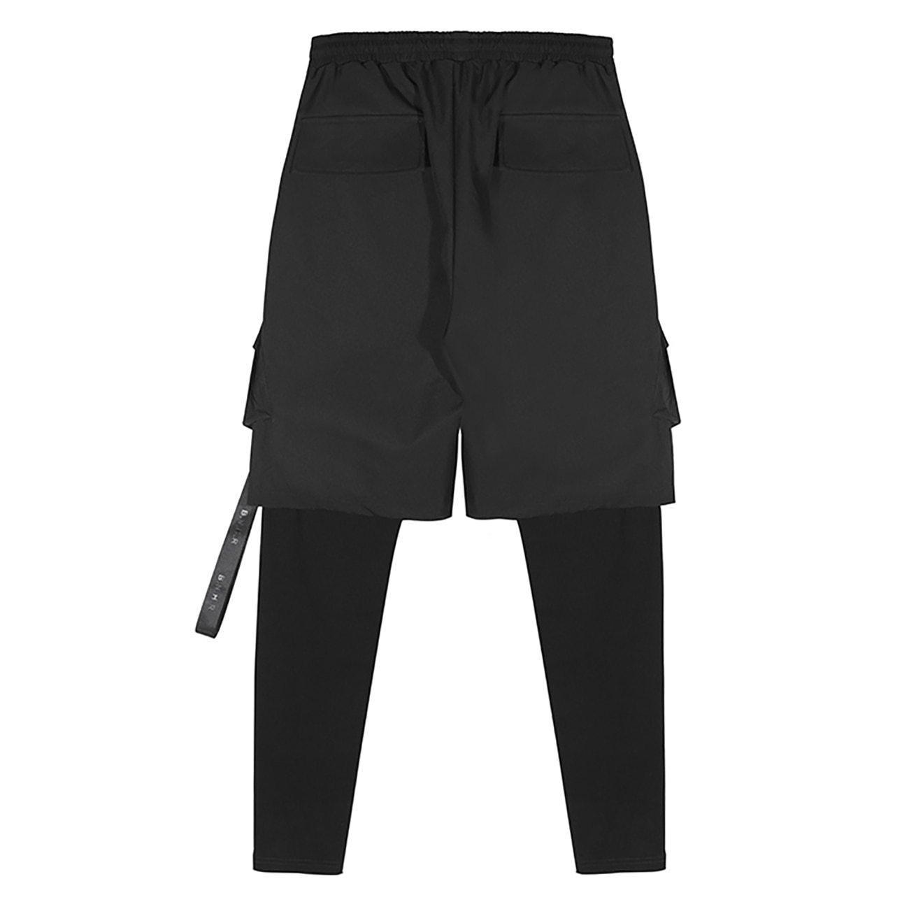 Faux Two-Piece Techwear Cargo Pants