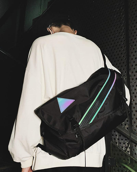City Glow Reflective Messenger Bag
