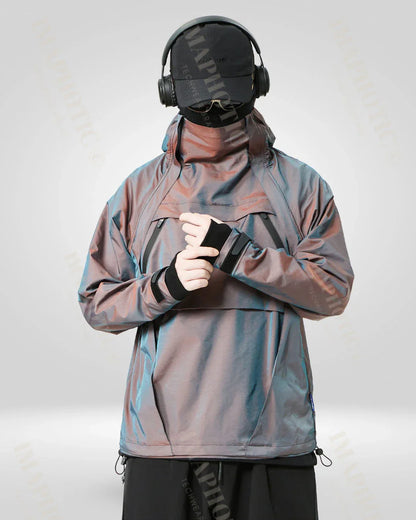 Transforming Hooded Windbreaker Jacket -  outdoor jacket - Waterproof Color-Changing Windbreaker Jacket