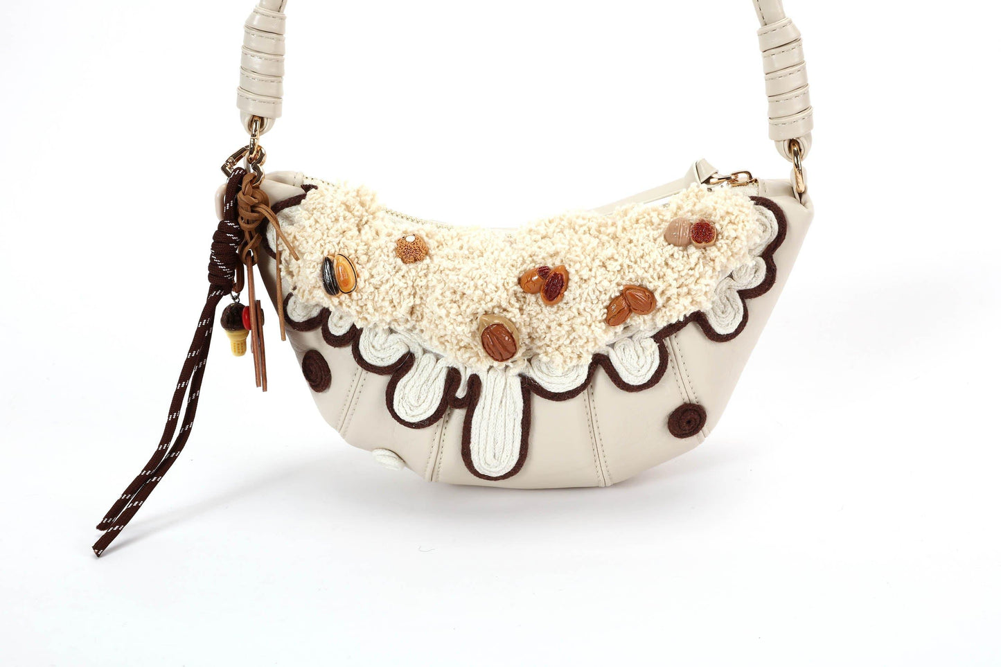 Trendy Cream Croissant Bag -  croissant bag - Charming Cream Croissant Shoulder Bag