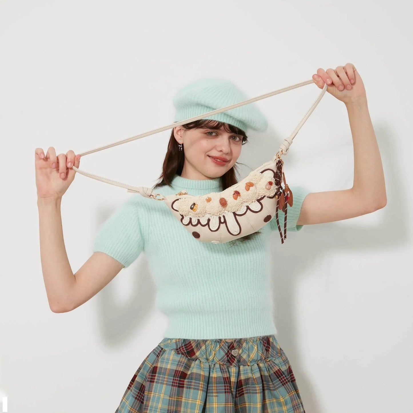 Trendy Cream Croissant Bag -  croissant bag - Charming Cream Croissant Shoulder Bag