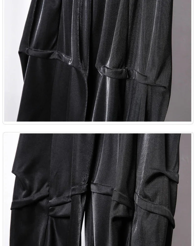 Trendy Draped Tapered Crops -  upscale fashion - Trendy Draped Tapered Crop Pants for Every Occasion
