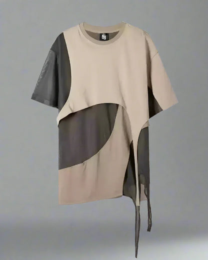 Trendy Hollow Stitch Top -  cotton t-shirt - Hollow Stitched Urban Style T-Shirt for Casual Wear