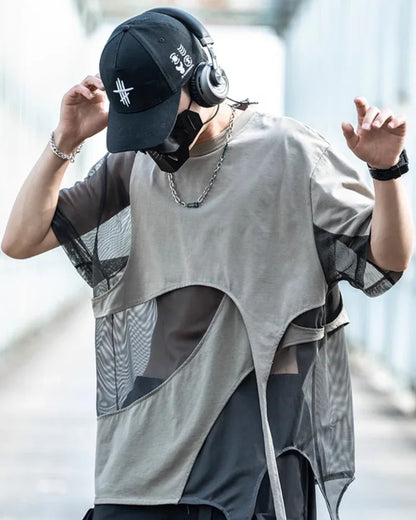 Trendy Hollow Stitch Top - hollow stitch - Hollow Stitched Urban Style T-Shirt for Casual Wear