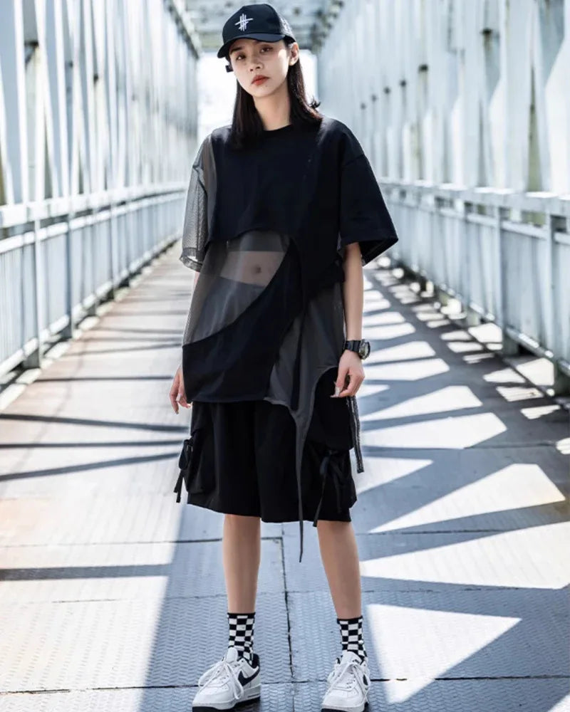 Trendy Hollow Stitch Top -  trendy top - Hollow Stitched Urban Style T-Shirt for Casual Wear