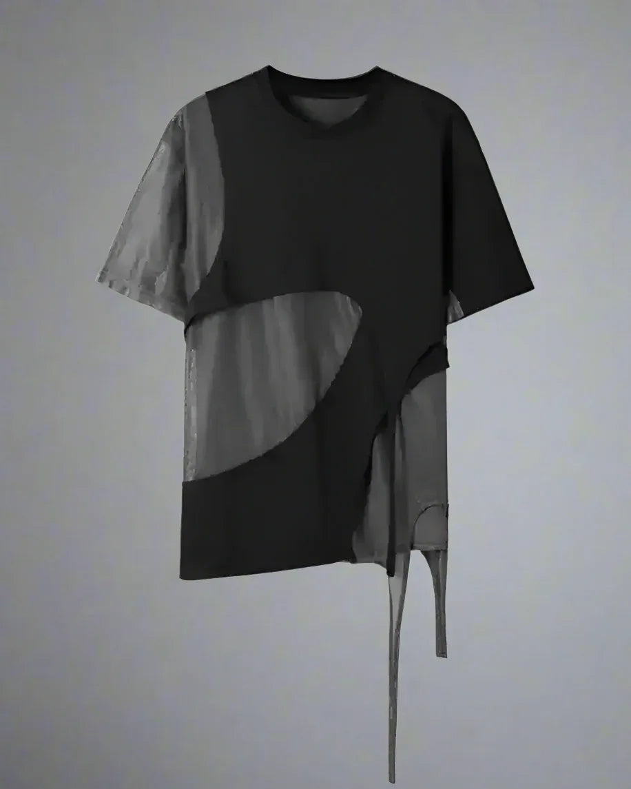 Trendy Hollow Stitch Top - unique street-inspired design - Hollow Stitched Urban Style T-Shirt for Casual Wear