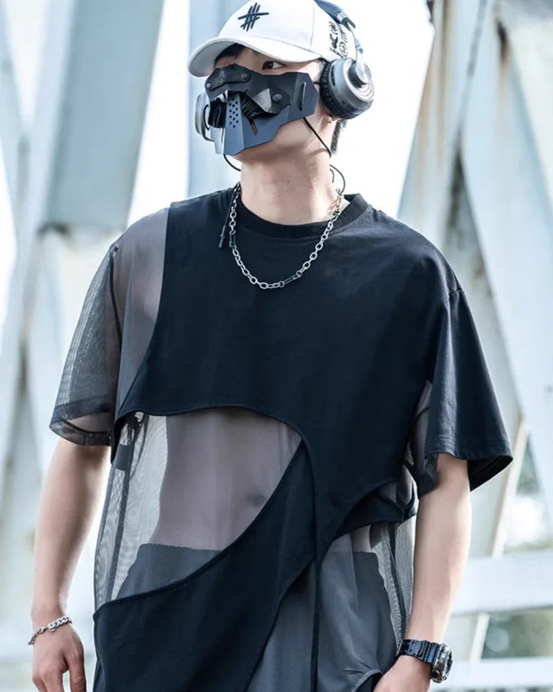 Trendy Hollow Stitch Top -  urban style - Hollow Stitched Urban Style T-Shirt for Casual Wear